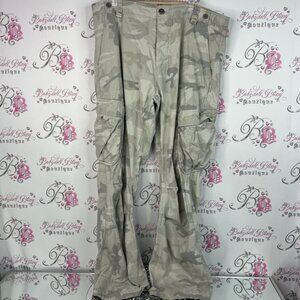 Solid cargo pants camouflage zippers pockets beige Gray Cargo Pants